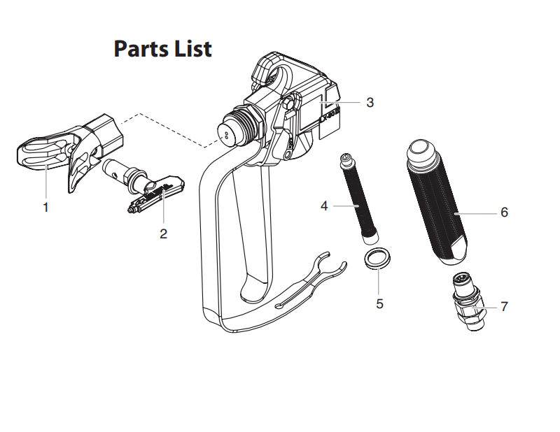 LX-60 High Pressure Spray Gun Parts List